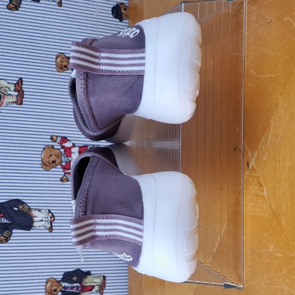 NWT Adidas Women's cloudfoam memory Lite Racer purple & white sz6 slip-on shoes - Picture 3 of 7